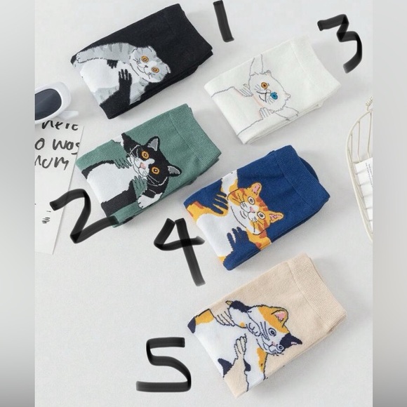 New Cat Cuddle Socks 5 Choices Womens - Picture 4 of 4